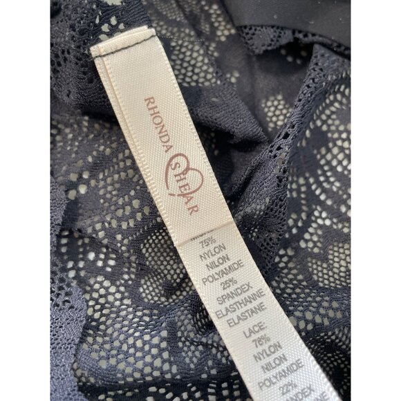 Rhonda Shear 2 Pack Lace Body Bra Size Medium Floral Black White Intimate 544.6 - Picture 5 of 9